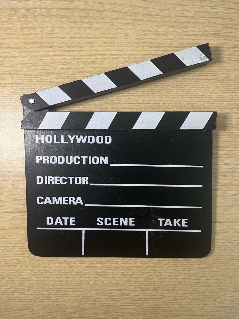 Vintage Wooden Movie Clapperboard Film Slate Prop Hollywood Decor 8x7